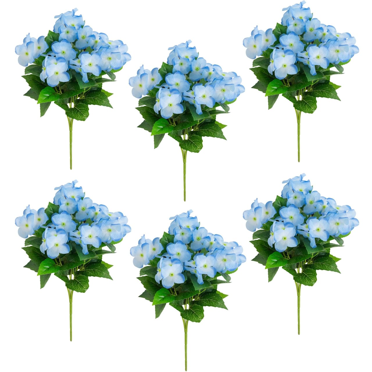 14" UV Resistant Artificial Hydrangea Bushes, 6ct.